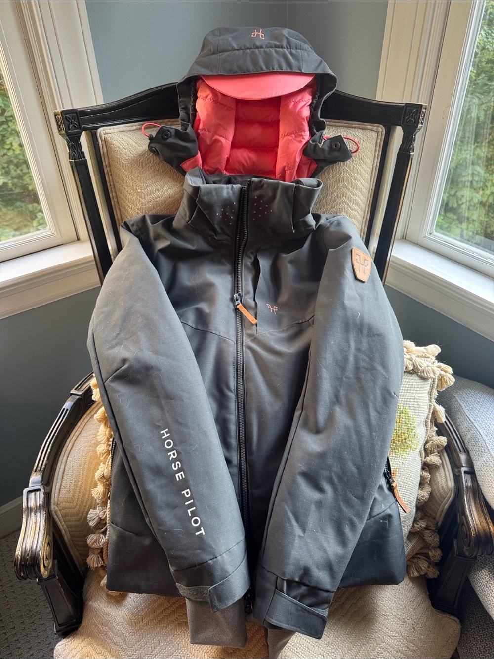 Ladies Horse Pilot Insulated Jacket with Coral Lining
